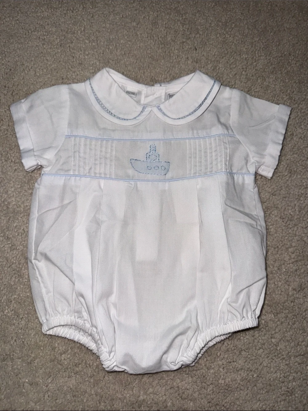 FRIEDKNIT creations Bubble with Light Blue Embroidered boat